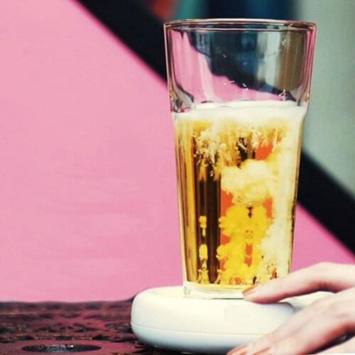 Home Bar Portable Electric USB Rechargeable Ultrasonic Beer Foaming Machine Grid Design Easy to Clean Cooling Rack