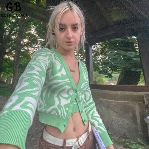 Gothblack Knitted Cardigan Urban Leisure Style Corrugated Wool Single Breasted Long Sleeve Slim Outfits Office Lady Hot Girl