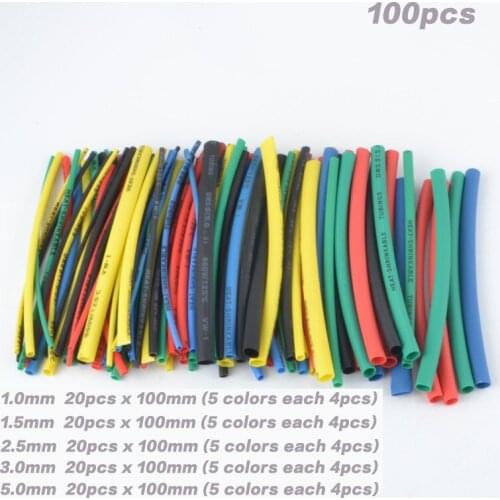 100pcs household insulation sleeve DIY wire and cable protection mobile phone data line heat shrinkable tube flame retardant