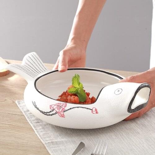 Ceramic Dishes Creative Personality Dishes Artistic Conception Private Dishes Chinese Special-shaped Tableware Fish Head Bowls