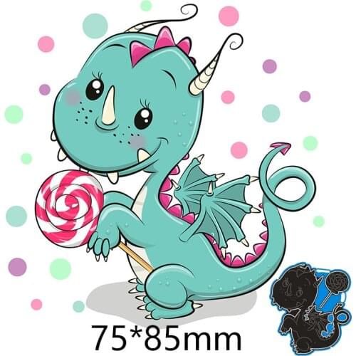 75*85mm Dinosaur Lollipop Baby New Metal Cutting Dies Scrapbook paper Decoration Embossing DIY Paper Card Craft