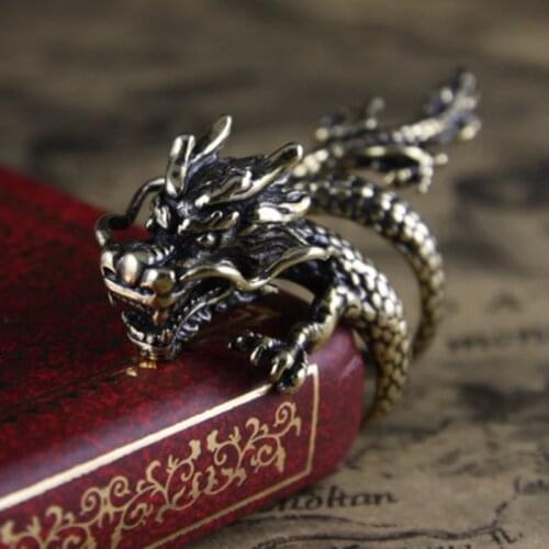 Fashion Open Full Body Dragon Ring Single Punk Domineering Men Ring Gothic Accessories Send Brother Gifts Jewelry Trends 2021