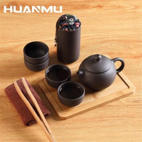 7/10PCS Chinese Travel Set Ceramic Portable Teacup Porcelain Service Gaiwan Tea Cups Mug of Tea Ceremony Teapot Tea Service