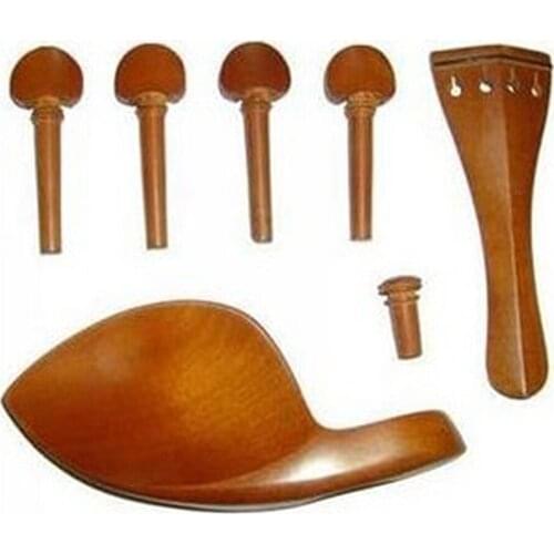Jujube Wood Violin Parts Sets Chinrest Drawplates Knob Tailpiece and Pegs Parts & Accessories for 3/4 4/4 Violin