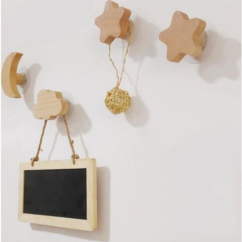 Solid Wood Wall Hooks Childrens Room Decorative Hooks Nordic Style Key Wall Hook For Home Decoration Storage Furniture Hardware