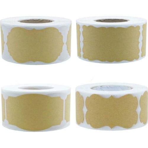 Natural Kraft Paper Label Sticker 250 Pcs/Roll DIY Blank Scrapbook Handwritten Mark Gift Glass Bottle Kitchen Supplies Stickers