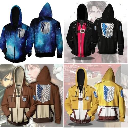 2021 New Anime Jacket Cosplay Attack On Titan Eren Jäger Men Women Sweatshirt Leisure Fashion Hoodie Loose Coat Autumn Clothing