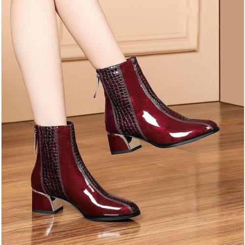 2021 New Fashion Spring Toe Deep Pointed Woman High Heels Womens Pumps Ladies Patent Leather Wedding Dress Shoes Heel 5 CM