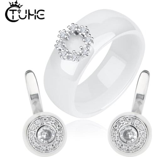 New Jewerly Sets Wedding Jewelry Circle Jewelry Women Ceramic Rings Stud Earrings Australia Jewelry for Women