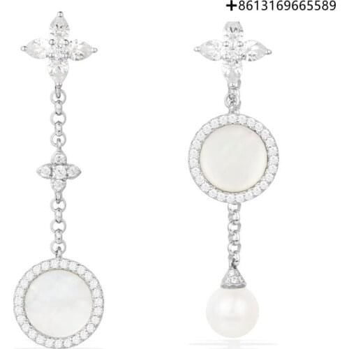 New 925 Sterling Silver Natural Mother of Pearl Stud Earrings Moroccan Breath and Modern Classics Womens Fashion Jewelry