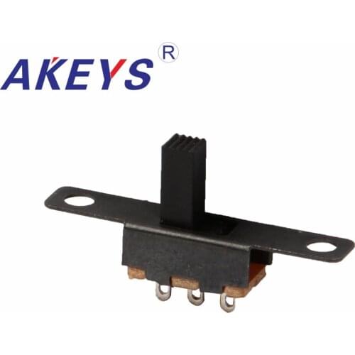 10PCS SS-12F34 1P2T Single pole double throw slide switch verticle type 3 pin handle heights can be customized without fixed pin