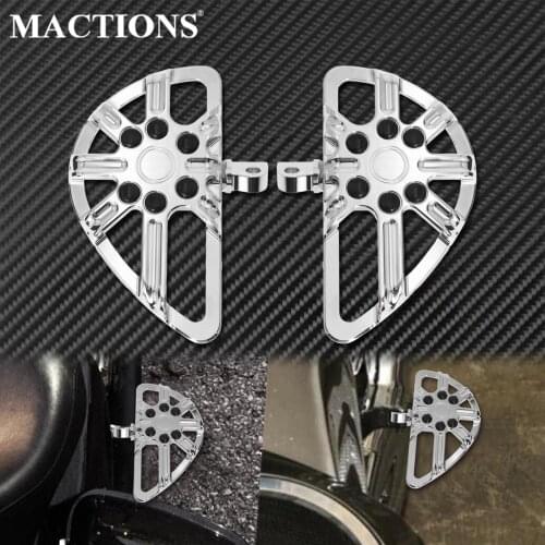 Motorcycle Rear Foot Pegs Passenger Footrest Pedal Chrome CNC Cut For Harley Touring Sportster XL883 1200 Dyna FLHR Road King