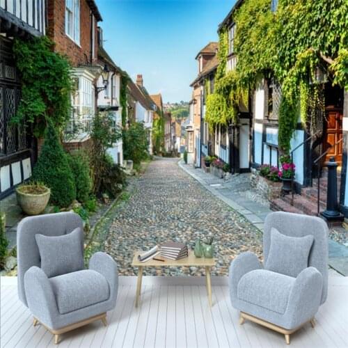 Custom Mediterranean Street View 3D Photo Wallpapers Cafe Office Restaurant Living Room Decor Background 3D Wall Paper Murals