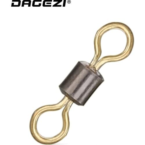 DAGEZI fishing Connector copper swivel 25pcs/lot color 8 word Ball Bearing Swivel Solid Rings fishing gear fishing accessories