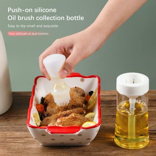 Silicone Oil Brush High Temperature Resistant Food Grade Barbecue Baking Brush With Bottle Kitchen Push-Type Oiling Artifact