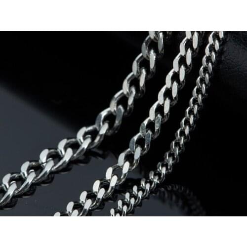 On sale 10pcs Lot of Stainless Steel Fashion Curb Link Chain Necklace Thin 4.5mm 21.6'' unisex