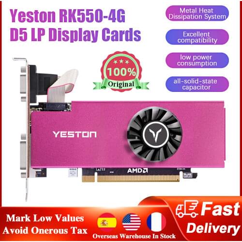 Yeston RX550 4G D5LP Office Knife Card Narrow Card Desktop Semi-Height Independent Graphics Card 1071GHz X4 Graphics Cards