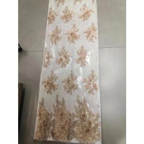 Embroidery African tulle lace fabric L-11139 with sequins Top quality French lace tissue for Dressing