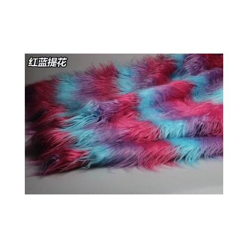 Jacquard Beach wool falling water fox plain fur faux plush fabric for coat pillow vestcollar 7cm long pile plush fur tissu telas