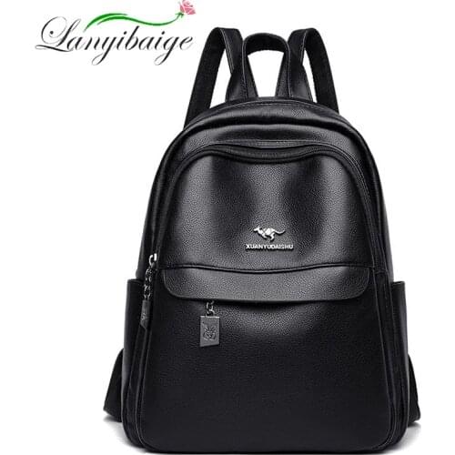 High Quality Womens PU Leather Backpack 2021 New Series Hot Sale Casual Quality College Style Girly Travel Bag Sac A Main Femme