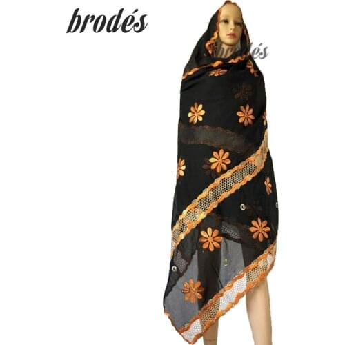 African women new scarf wrapped head scarf embroiders set auger type craft fashion scarf shawl big yards