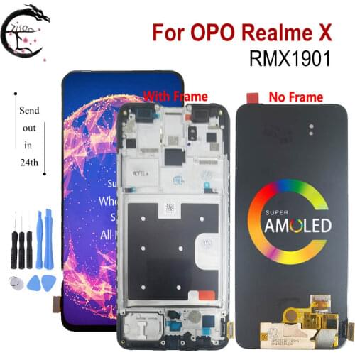6.53" LCD With Frame For OPPO Realme X LCD RMX1901 Display Touch Screen Digitizer Sensor Assembly RealmeX Display Replacement