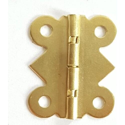 100pcs 20*24mm Brass Color Hinge 90 Degree Accessories Craft Box Parts Wooden Case Butterfly Metal Hinge For Home Furniture Fix