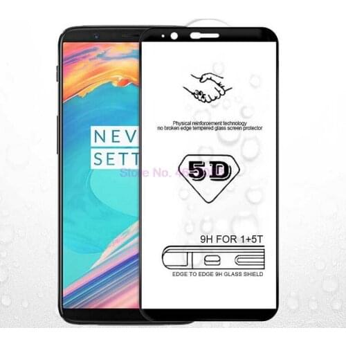 100pcs 5D Curved Glass For Oneplus 6T 5T Screen Protector Full Cover Round Edge For One Plus 5T Tempered Glass 1+6