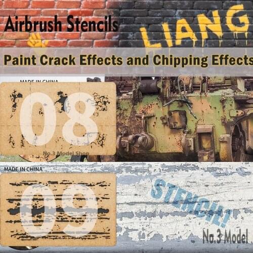 124 1/35 1/48 Military Model Paint Crack Effects And Chipping Effects Airbrush Stencils Model Scene Hobby Tools