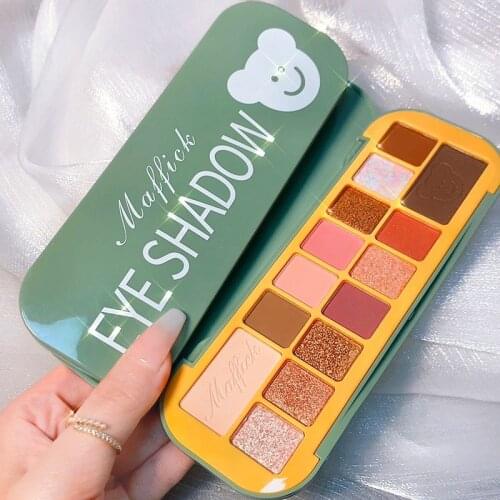 14 Color Nude Shining Eyeshadow Palette Eyes Makeup Glitter Smoky Eye Shadow Pallete Waterproof Cosmetics Eye Shadow With Brush