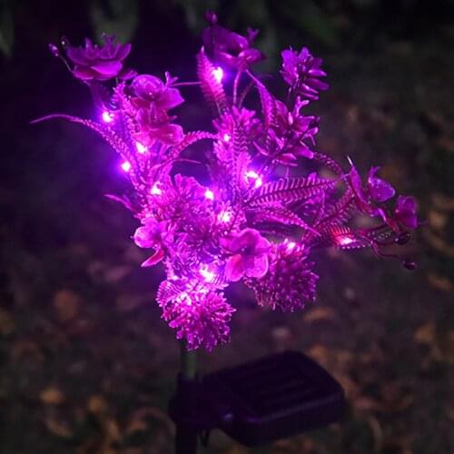 2pcs Solar Light LED Butterfly Orchid Lawn Lamp Outdoor Waterproof Garden Garden Park Path Corridor Lawn Decorative Lighting