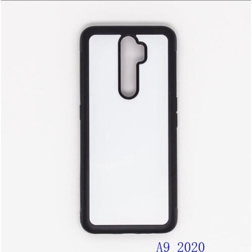 2D Sublimation Blank TPU+PC rubber Case for oppo A9-2020 A5-2020 with Aluminum Inserts 10pcs/lot