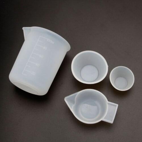 4Pcs Silicone Mixing Cups Measuring Cups 100ml 10ml DIY Resin Jewelry Tools Kit