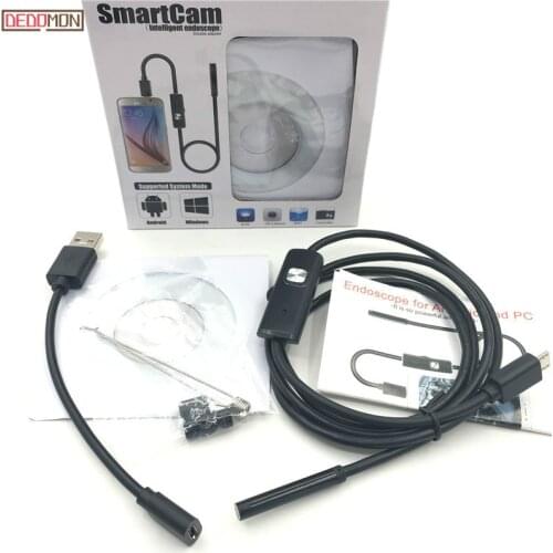 5.5/7mm Waterproof Mini Android Endoscope USB Wire Snake Tube Inspection Borescope Compatible for Android Smartphone PC