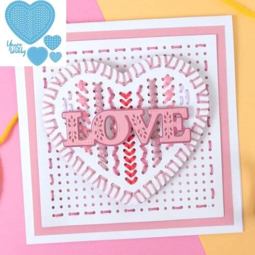 5pcs/set Love Hearts Stitch It Collection Cutting Dies Set for DIY Scrapbooking Craft Paper Cards Embossing Dies 2021 New