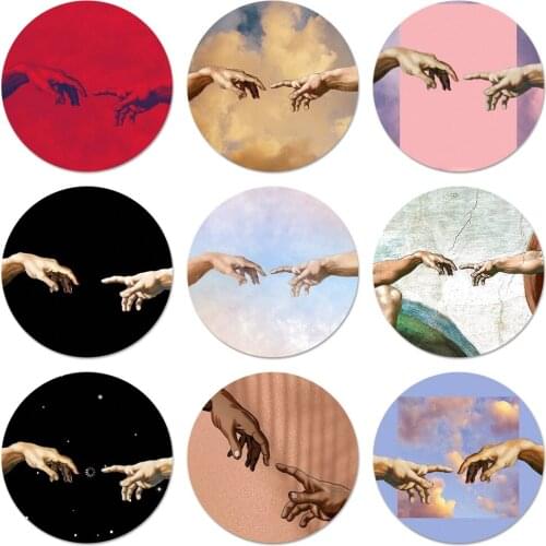 58mm Art Fresco Michelangelo Adam Badge Brooch Pin Accessories For Clothes Backpack Decoration gift
