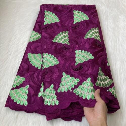 5 Yards/lot African Cotton Lace Fabric With Stones Embroiderey Swiss Voile Lace In Switzerland For Nigerian Cloth A131