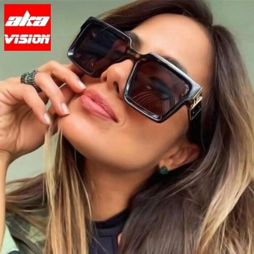 AKA VISION 2021 Square Retro Sunglasses Women Luxury Brand Eyeglasses Women Mirror Glasses Men Eyewear Oculos De Sol Feminino