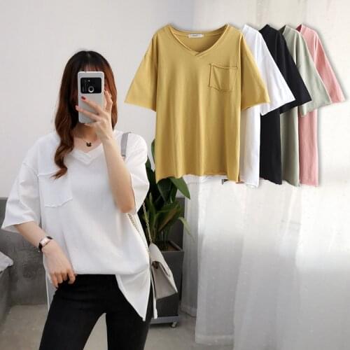 Женские однотонные футболки ASPYG China At AliExpress