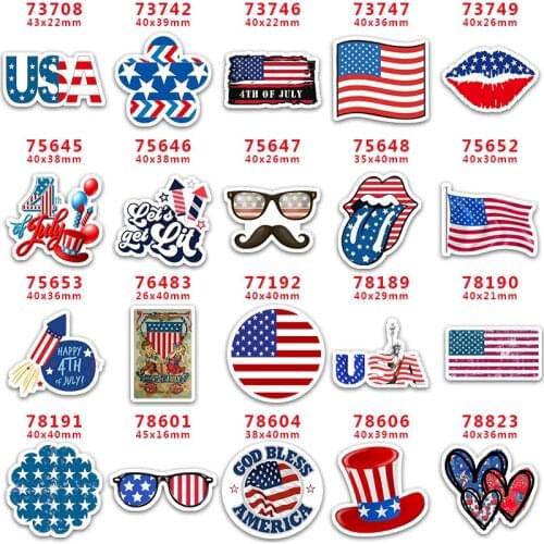 Choshim brand 10 Pcs Planar Resin flatback Princess 4th Of July for DIY hairbow accessory decoration PR 78606