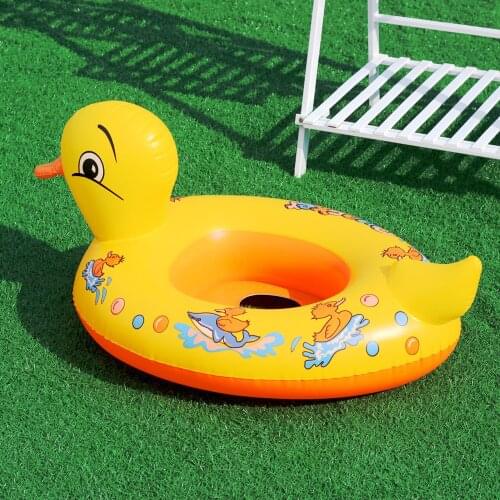 Baby Inflatable Seat Boat Big Yellow Duck Yacht Swimming Circle Childrens Seat Circle Inflatable Duck Seat Circle Water Toy