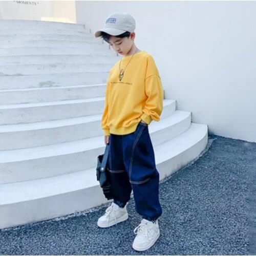 Cartoon Astronaut Printing Children Sweatshirt Kids Boys Leisure Sport Pullover Tops Teenage Long Sleeve T-shirt 11 13 15 16 17y