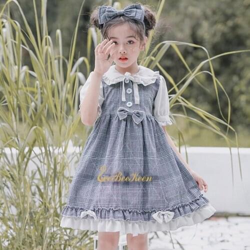 Children Halloween Cosplay Costume Japanese Sweet Lolita Dress Girl Lolita OP Anime Cosplay Short Sleeve British Dress For Girls