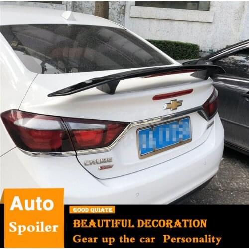 For Chevrolet Cruze Spoiler 2017 2018 2019 Sport ABS Material Car Rear Wing black/white Color Trunk Rear Spoiler With lamp tail