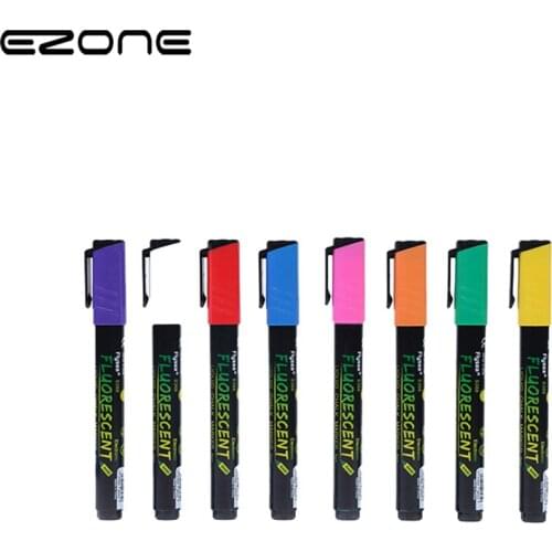 EZONE 8colors Set Highlighter LED Whiteboard Highlighter 6mm Glass Blackboard Pen Multifunction Stationery For Painting Graffiti
