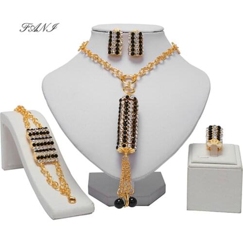 Fani Dubai gold colorful Jewelry Set Brand Nigerian wedding women accessories jewelry set Wholesale statement Bridal jewelry set