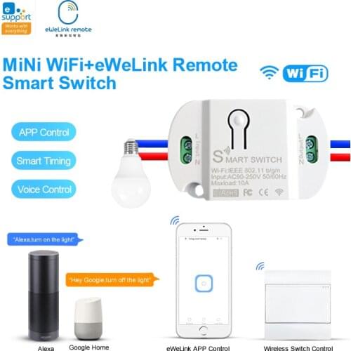 Ewelink 2.4G RF WiFi Smart Switch Module Relay Bluetooth-Compatible Wireless Remote Control Works With Alexa Google Home