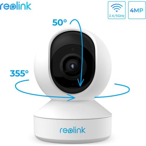 Reolink E1 Pro 4MP Full HD Pan/Tilt IP Camera White Baby Monitor 2.4G/5GHz WiFi Camera Indoor Home Security Video Surveillance