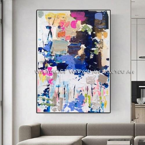 Handpainted Modern Home decoration painting canvas painting cuadros decoracion salon decorative wall picture knife oil painting