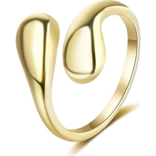 Cool Designer Simple Minimalist Spoon Gold 925 Sterling Silver Adjustable Dainty Ring For Women Trendy Elegant Jewelry Gifts